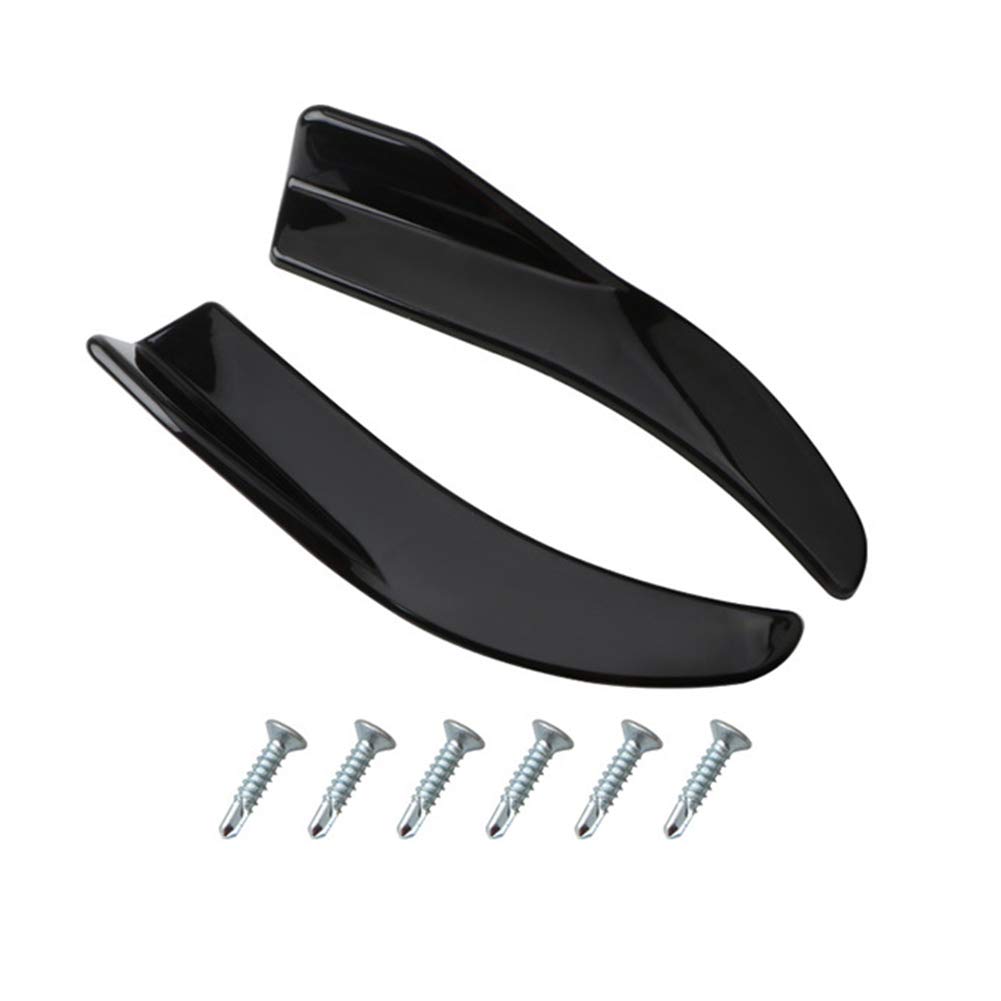 Car Body Spoiler, Asudaro1 Paar Heckstoßstange Lip Spoiler Universal Car Modified Heckstoßstange Canard Diffusor Spoiler Lip Fins Auto Heckspoiler Anti-Crash Diffusor Splitter,Schwarz von Asudaro