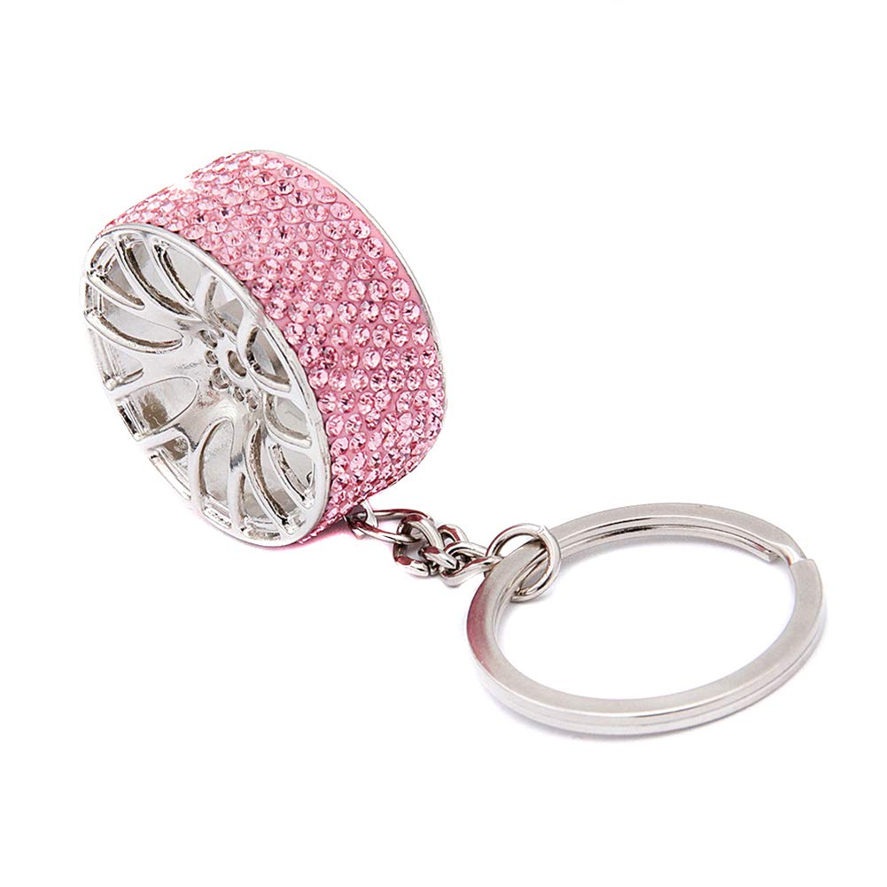 Damen Diamant Schlüsselanhänger Reifenform Schlüsselbund Bling Bling Schlüsselanhänger Anhänger Charms Autoschlüssel Ornamente Keychain Kristall Auto Schlüsselbund Metall Schlüssel Zubehör,Hell-Pink Damen Diamant Schlüsselanhänger Reifenform Schlüsselbund Bling Bling Schlüsselanhänger Anhänger Charms Autoschlüssel Ornamente Keychain Kristall Auto Schlüsselbund Metall Schlüssel Zubehör,Hell-Pink von Asudaro
