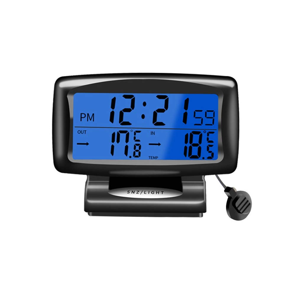 Digital Auto Thermometer Uhr, Asudaro Auto Digitaluhr LCD-Autouhr-Thermometer Auto Armaturenbrett Uhr Auto Digitaluhr Thermometer mit Hintergrundbeleuchtung Auto Temperature Clock Monitor,Schwarz von Asudaro