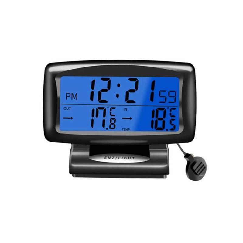 Digital Auto Thermometer Uhr, Asudaro Auto Digitaluhr LCD-Autouhr-Thermometer Auto Armaturenbrett Uhr Auto Digitaluhr Thermometer mit Hintergrundbeleuchtung Auto Temperature Clock Monitor,Schwarz von Asudaro