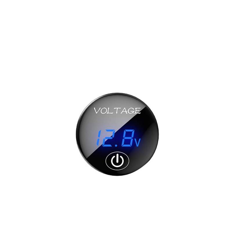 Digital Voltmeter, Asudaro Mini Car Voltmeter Round Panel Voltmeter Motorrad Batterie Anzeige Voltmeter DC 5V-48V LED Digital Voltmeter Panel mit ON/OFF Touch-Schalter für Auto Motorrad Boot,Blau von Asudaro