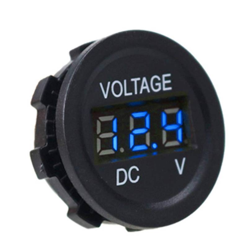 Digital Voltmeter Amperemeter, Asudaro 5-48V Universal LED Display Digital Voltage Meter Rund Wasserdichte Voltmeter Auto Digitaler Spannungsmesser für Auto Motorrad Auto LKW Boot Marine,Blau von Asudaro
