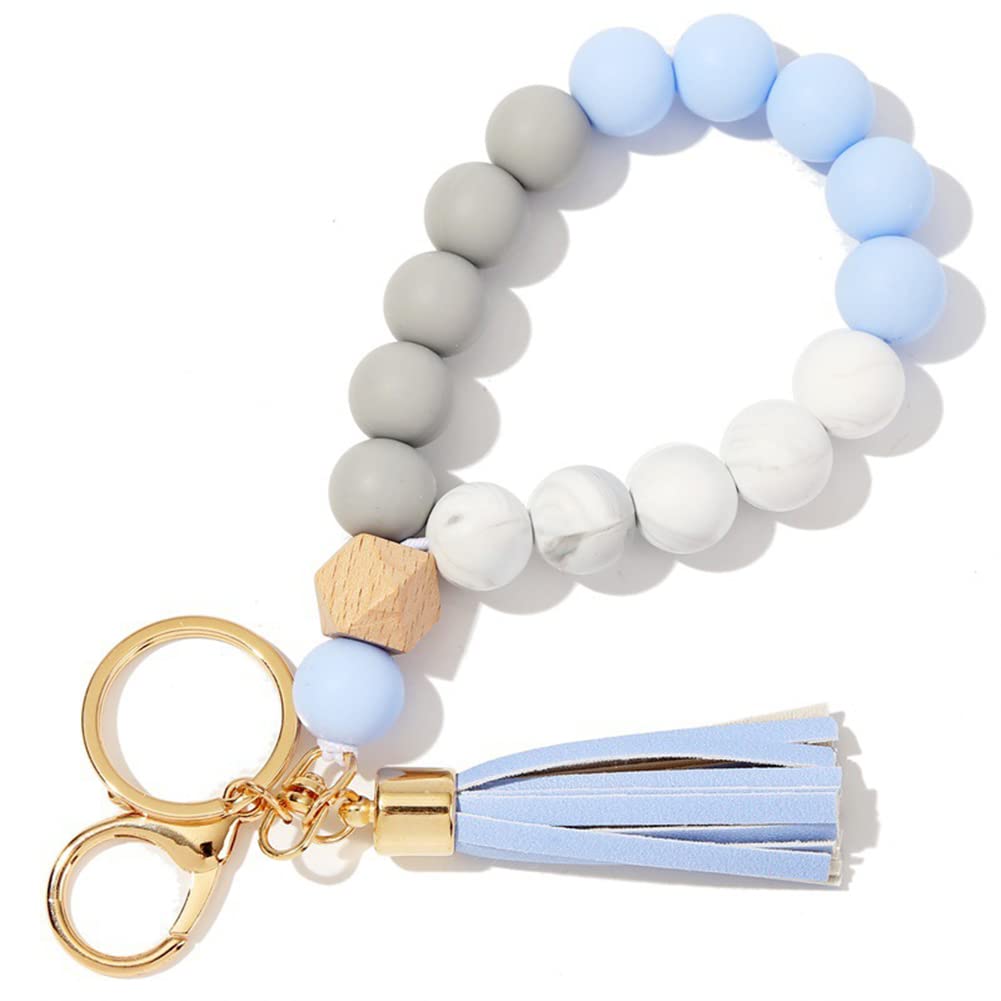 Frauen Silikon Schlüsselring Armband,Asudaro Silikon Schlüsselanhänger Armband Leder Quaste Armband Quaste Auto Schlüsselanhänger Halter für Frauen Perlen Armband Schlüsselring,Blau Frauen Silikon Schlüsselring Armband,Asudaro Silikon Schlüsselanhänger Armband Leder Quaste Armband Quaste Auto Schlüsselanhänger Halter für Frauen Perlen Armband Schlüsselring,Blau von Asudaro
