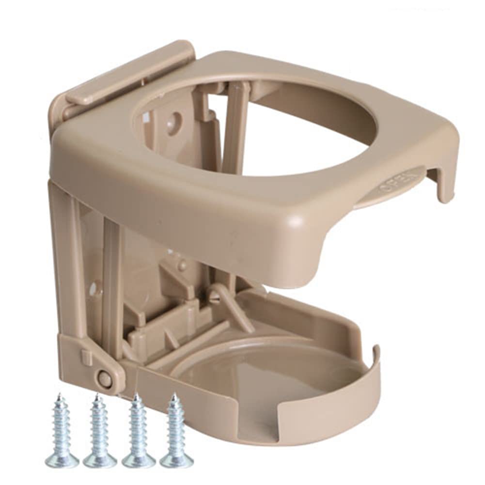 Getränkehalter Auto Universal,Asudaro Getränkehalter Auto Universal Einstellbar Dosenhalter Flaschenhalter, Klappbar Becherhalter Kaffeebecherhalter für Boot KFZ PKW aus Kunststoff,Beige von Asudaro