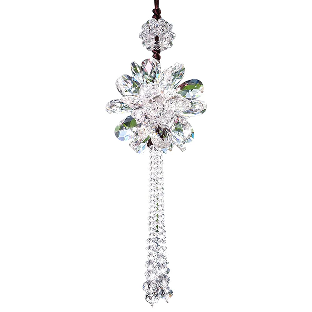 Kristall Auto Anhänger, Asudaro Blume Auto Rückspiegel Anhänger Hängende Ornament Bling Bunte Spiegel Anhänger Glück Kristall Auto Innendekoration, Strass Charm für Auto Rückspiegel,Weiß Kristall Auto Anhänger, Asudaro Blume Auto Rückspiegel Anhänger Hängende Ornament Bling Bunte Spiegel Anhänger Glück Kristall Auto Innendekoration, Strass Charm für Auto Rückspiegel,Weiß von Asudaro