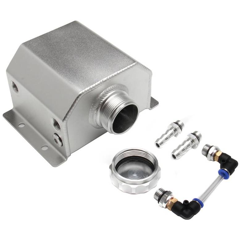 Kühlmittel Überlauftank Flasche,Asudaro Kühlmittel Überlauftan Flasche Rückgewinnungs Wassertank Aluminiumlegierung Kühlmittelausdehnung Überlauf-Rückgewinnungs Behälter Silber 1L von Asudaro