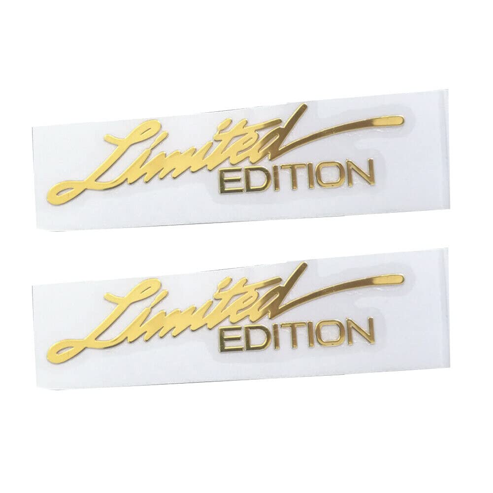 Limited Edition Aufkleber,Asudaro 2St Autoaufkleber Personalisierte Auto Selbstklebende Heckscheibe Sticker Kreative PVC Styling Aufkleber Für SUVs LKW Boote Geländewagen,75mmx18mm Gold von Asudaro