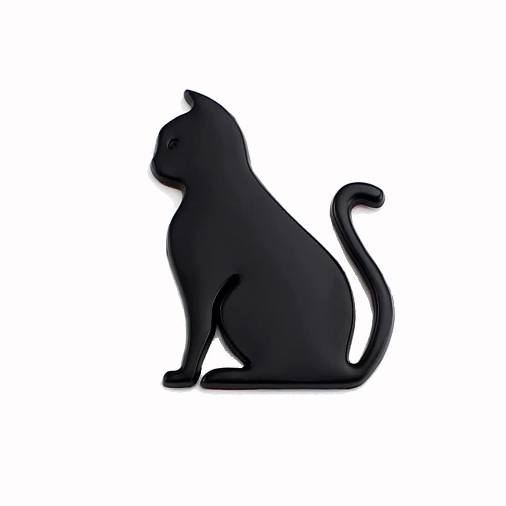 Metal Auto Kätzchen Aufkleber,Asudaro Personalisierte Katze Tier Metall Autoaufkleber für Autos Katzen für Autos Zerkratzt dekorative Aufkleber 3D-Aufkleber für Laptop Skateboard Koffer,Schwarz von Asudaro