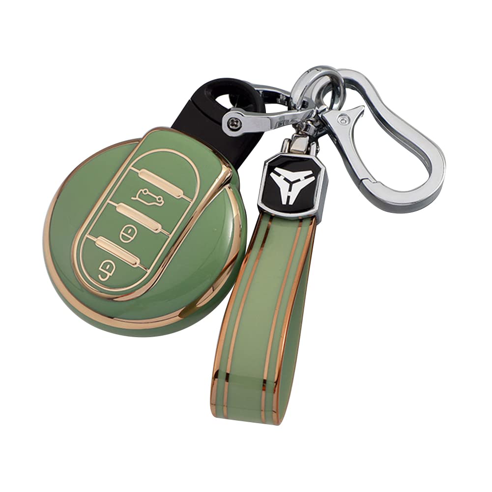 Mini Autoschlüssel Abdeckung,Asudaro Remote Smart Key Cover Fob Case Shell Schlüsselanhänger Volle 360 Grad-Abdeckung Soft TPU Autoschlüssel Hülle Kompatibel mit Mini Countryman/Cooper/Clubman,grün Mini Autoschlüssel Abdeckung,Asudaro Remote Smart Key Cover Fob Case Shell Schlüsselanhänger Volle 360 Grad-Abdeckung Soft TPU Autoschlüssel Hülle Kompatibel mit Mini Countryman/Cooper/Clubman,grün von Asudaro