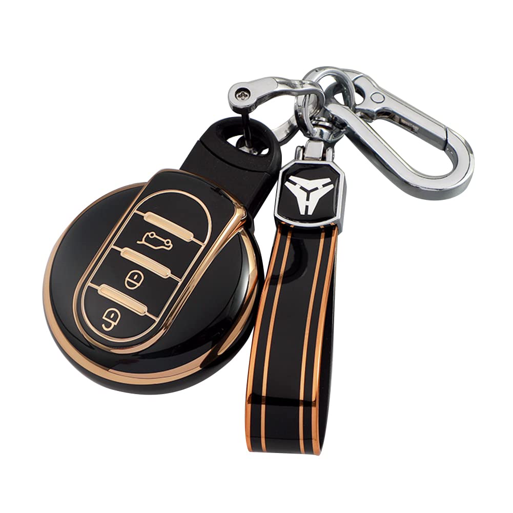 Mini Autoschlüssel Abdeckung,Asudaro Remote Smart Key Cover Fob Case Shell Schlüsselanhänger Volle 360 Grad-Abdeckung Soft Tpu Autoschlüssel Hülle Kompatibel mit Mini Countryman/Cooper/Clubman,Schwarz Mini Autoschlüssel Abdeckung,Asudaro Remote Smart Key Cover Fob Case Shell Schlüsselanhänger Volle 360 Grad-Abdeckung Soft Tpu Autoschlüssel Hülle Kompatibel mit Mini Countryman/Cooper/Clubman,Schwarz von Asudaro