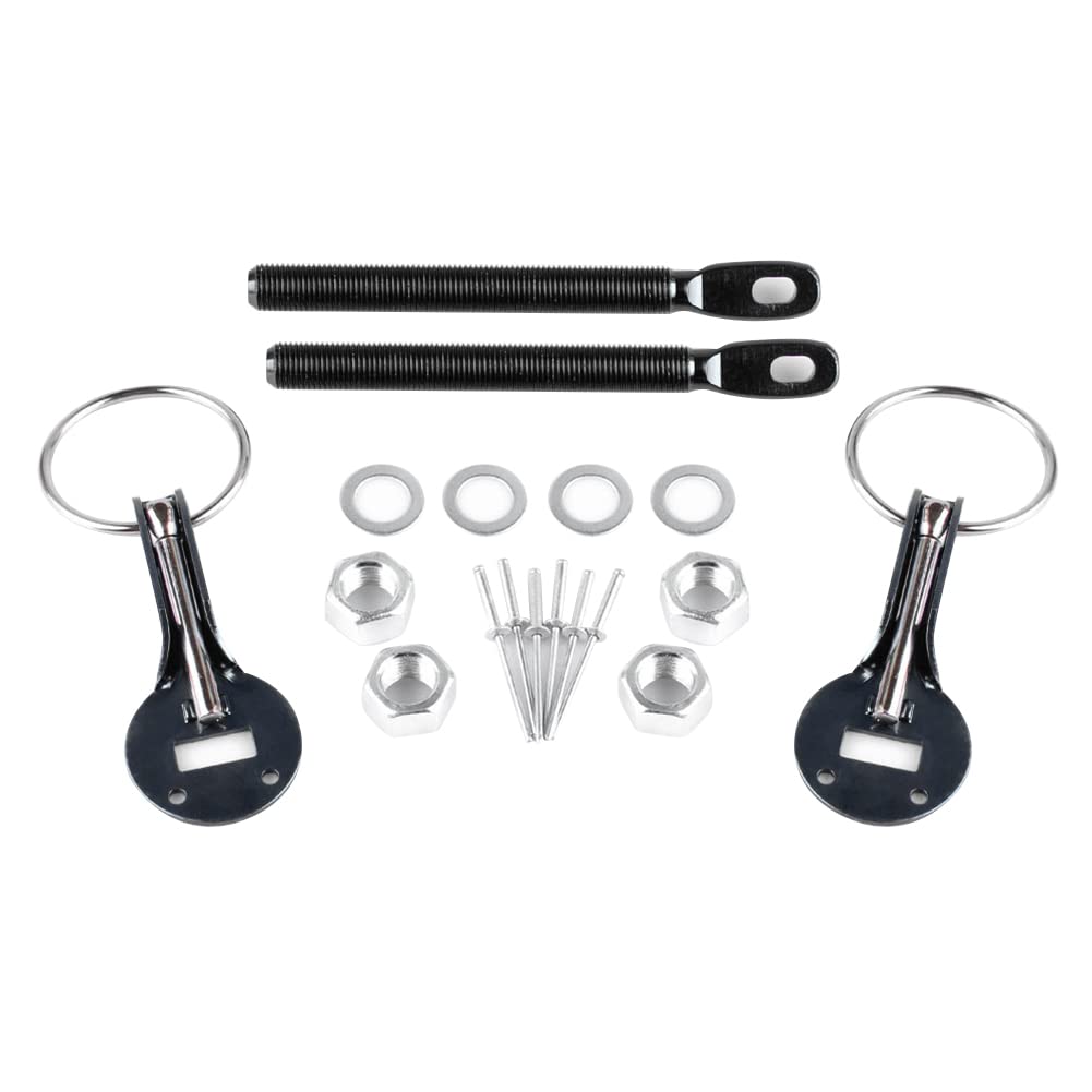 Motorhaubenverriegelungs Kit, Asudaro Universal Motorhauben Pin Lock Kit Racing Car Motorhaubenverriegelung Motorhaubenhalter Auto Hood Pin Bonnet Lock Kit Für Racing Sport Car,Schwarz Motorhaubenverriegelungs Kit, Asudaro Universal Motorhauben Pin Lock Kit Racing Car Motorhaubenverriegelung Motorhaubenhalter Auto Hood Pin Bonnet Lock Kit Für Racing Sport Car,Schwarz von Asudaro