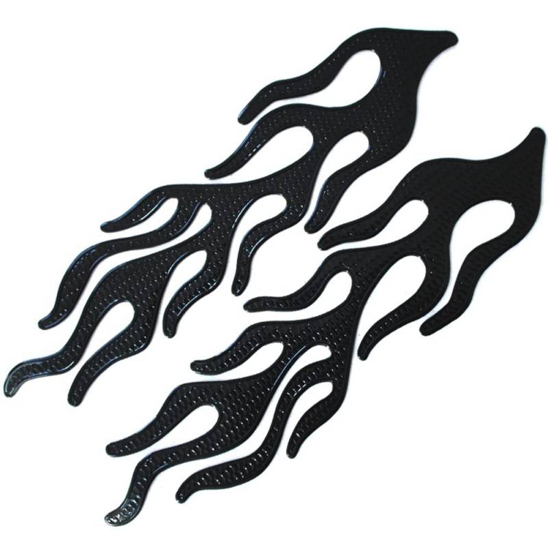 Motorrad Gas Kraftstofftank Aufkleber Schutz,Asudaro 2Stück Motorradhelm Aufkleber Sticker Flamme Decal Motorrad Tankschutz Selbstklebend Dekor Aufkleber Universal Gastank Aufkleber 27x14cm,Schwarz von Asudaro