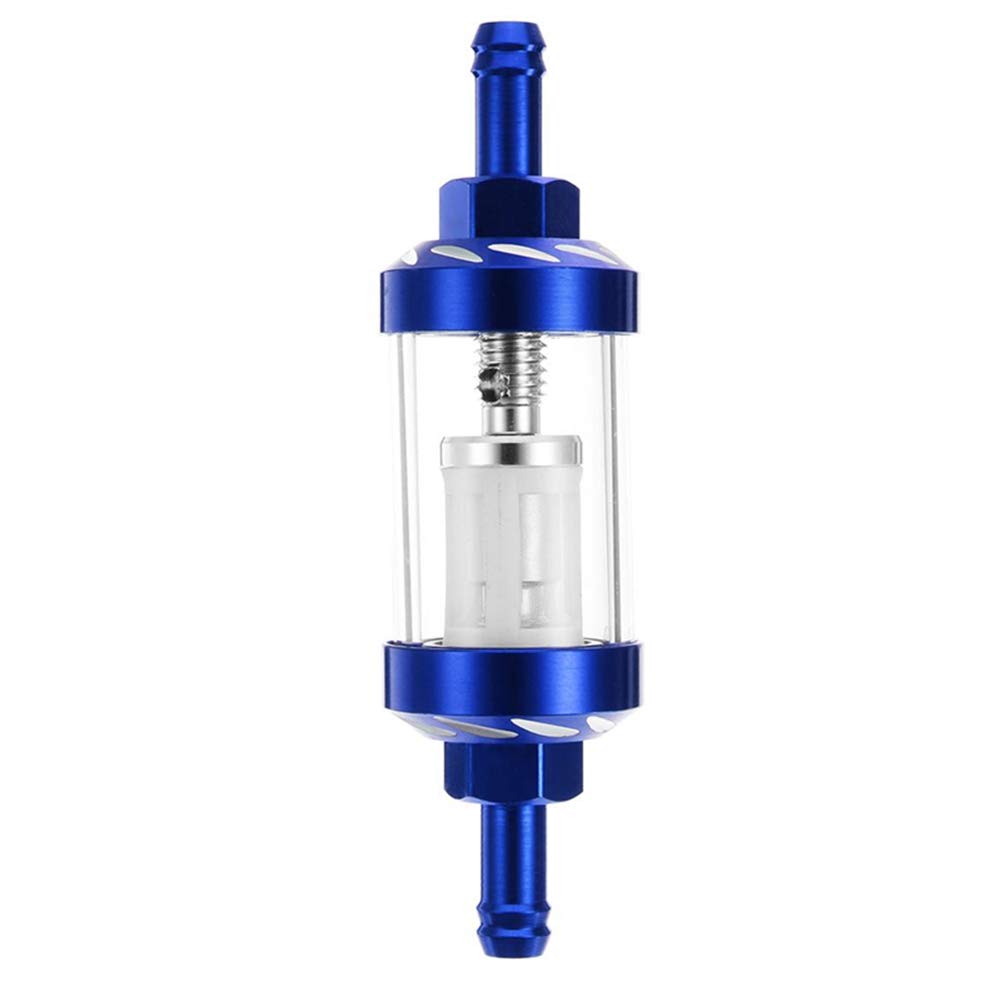 Motorrad Kraftstofffilter, Ölfilter, Benzinfilter, Aluminium Gas Heizölfilter, für Motorrad ATV Dirt Pit Bike Moto Scooter Offroad-Motorräder,Blau von Asudaro