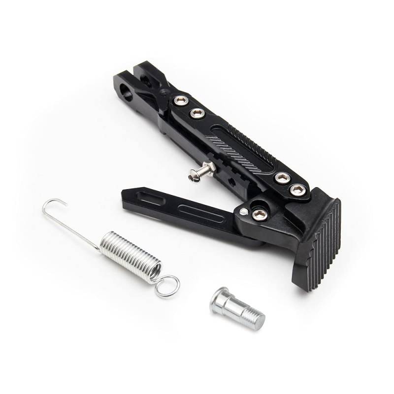 Motorrad Ständer, Asudaro Motorrad Seitenständer Kickstand Aluminiumlegierung Motorrad Verstellbarer Ständer Fuß Seitenständer Stativ Halter Motorradzubehör,Schwarz von Asudaro