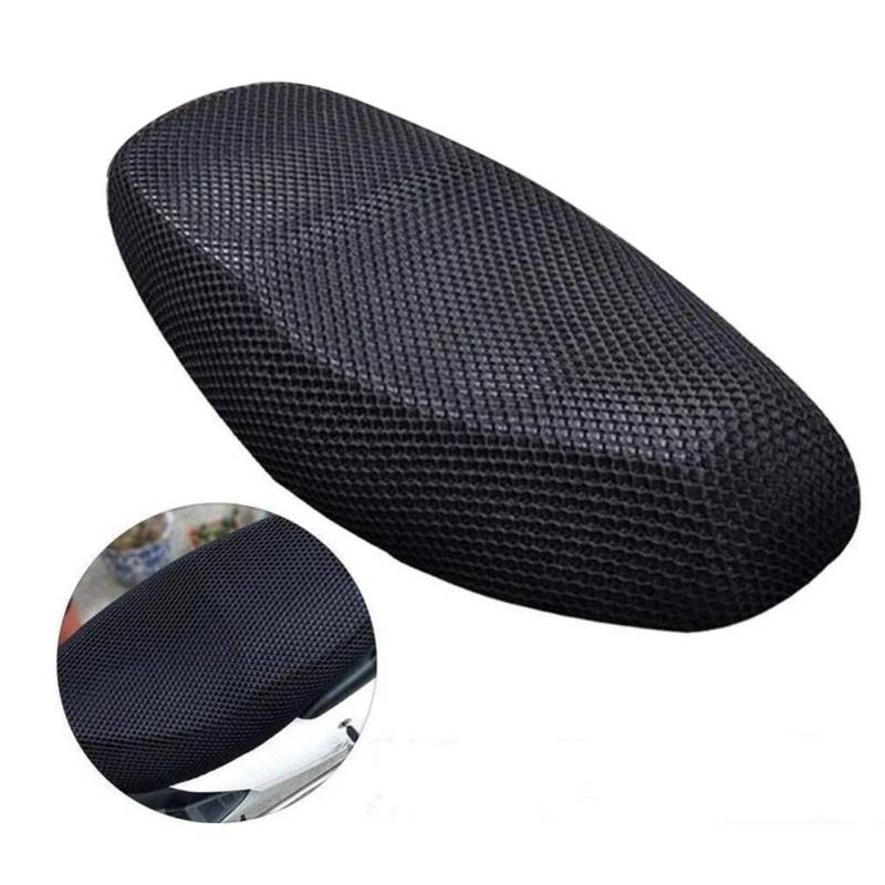 Motorradschutz Sitzbezug, Scooter Sitzbezüge 3D Motorrad Kissenbezug Sonnenschutzkissen, Motorrad Kissen Mesh Sitzbezug Rutschfestes Motorrad Sitzbezug für Roller-Motorräder,Schwarz von Asudaro