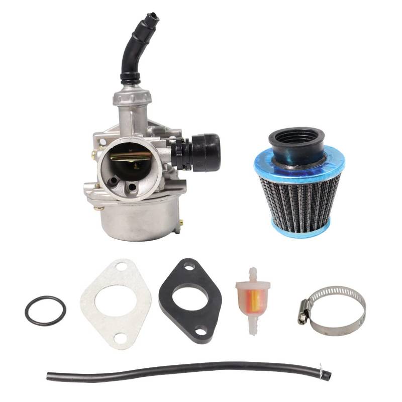 PZ19 Vergaser, Asudaro Metall Motorrad-Vergaser Ersatz Vergaser Luftfilter mit O-Ring für 80cc 90cc 110cc Off-Road-Motorräder ATV Quad Go-Kart PZ19 von Asudaro