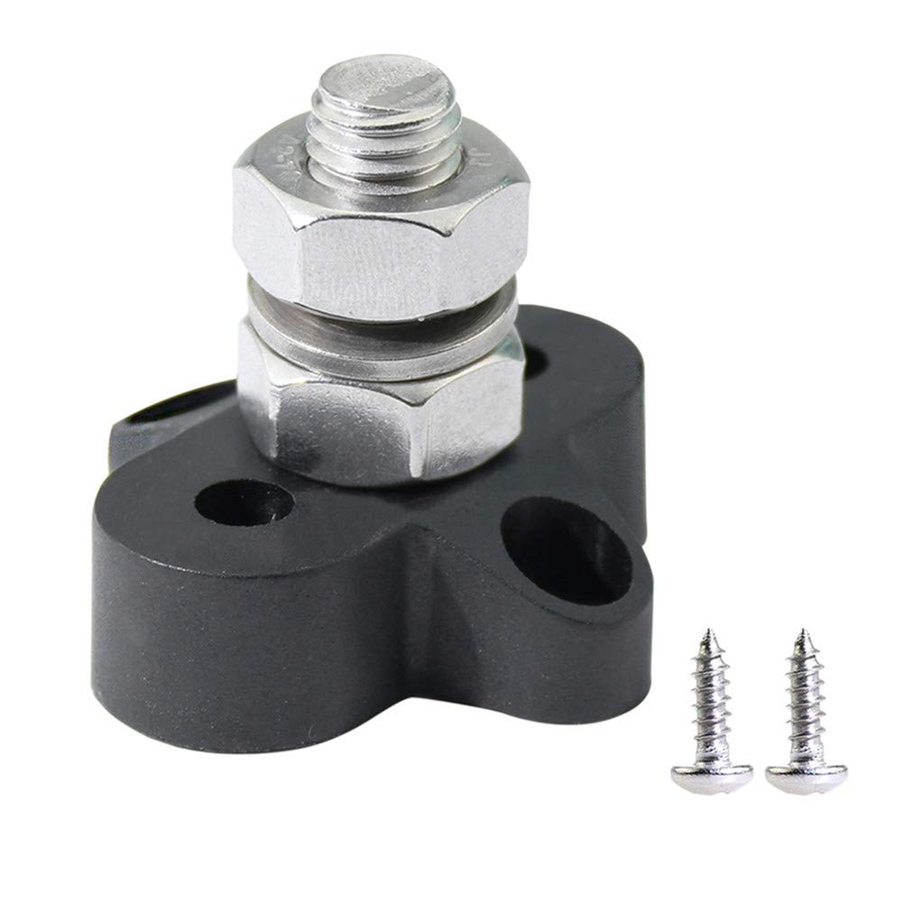 Sammelschiene Terminal, Asudaro Einzelne Anschlussbolzen Terminal Stud M10 Leistungsverteilerbolzen Block Ersatz Anschlussklemme Block Negatives Stromverteilungsbolzen mit Schrauben for Auto/RV/Boot von Asudaro