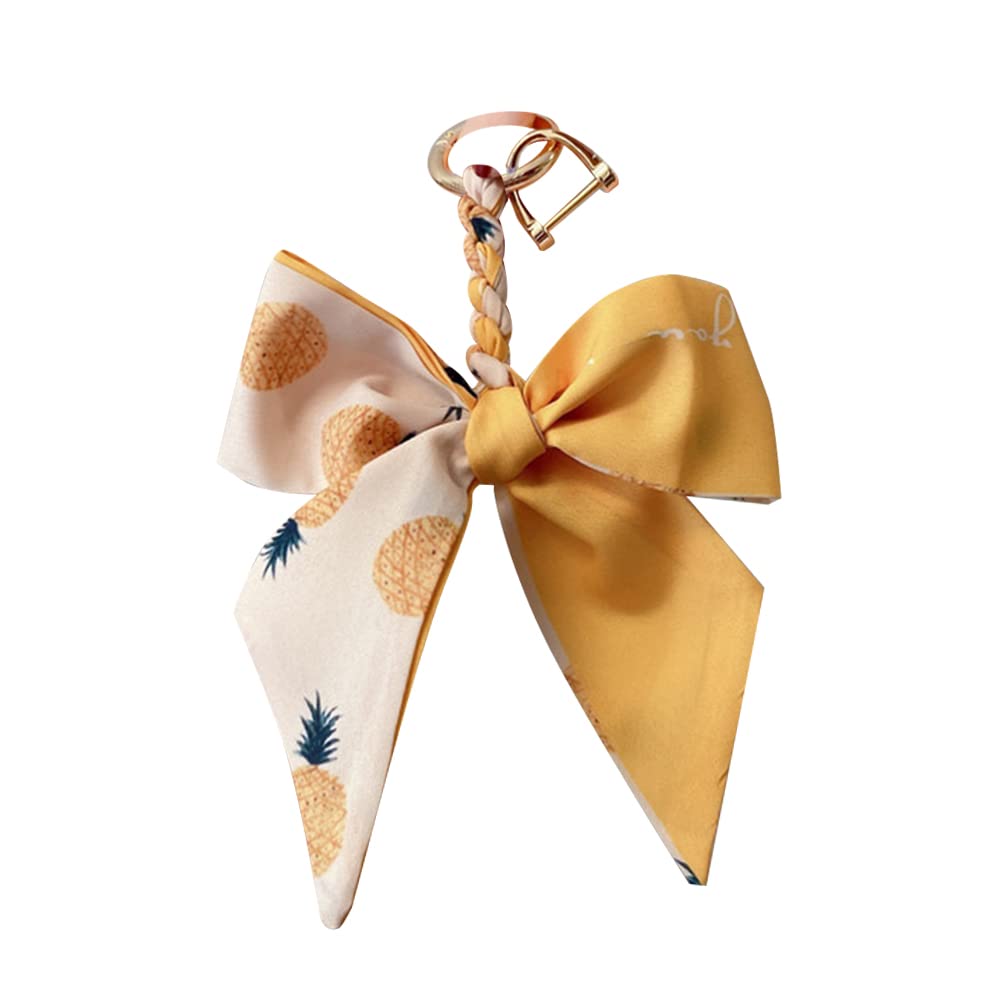 Schlüssel Anhänger für Schlüsselbund,Asudaro Autoschlüssel-Ornamente Bowknot Schlüsselanhänger Autoschlüsselhalter Seidenschal Schlüsselanhänger Tasche Anhänger Damen Tasche Deko Anhänger,Gelb Schlüssel Anhänger für Schlüsselbund,Asudaro Autoschlüssel-Ornamente Bowknot Schlüsselanhänger Autoschlüsselhalter Seidenschal Schlüsselanhänger Tasche Anhänger Damen Tasche Deko Anhänger,Gelb von Asudaro