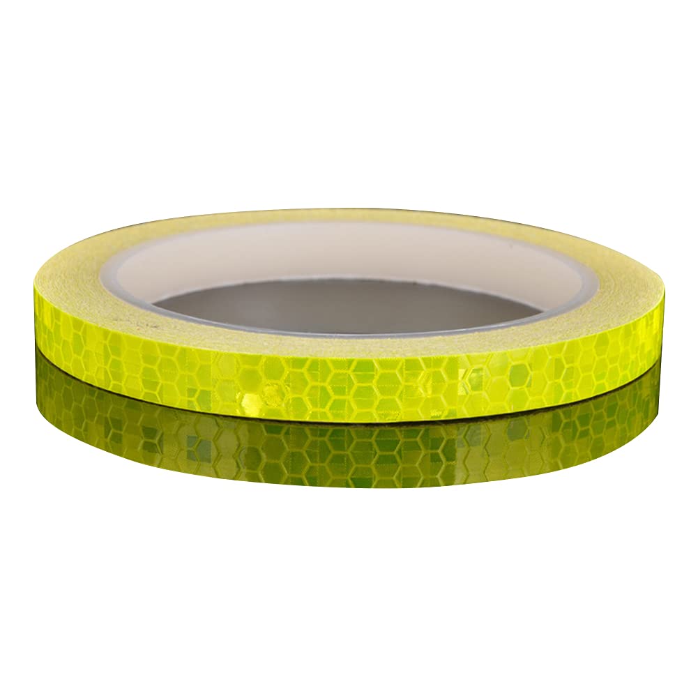 Selbstklebendes Reflektierendes Klebeband,Asudaro 2Rollen Reflektorband Warnklebeband Wasserdichtes Waben Fluoreszierende Reflektierende Dekorative Aufkleber für Fahrrad-LKW-Motorrad-Auto 8M,Gelb von Asudaro