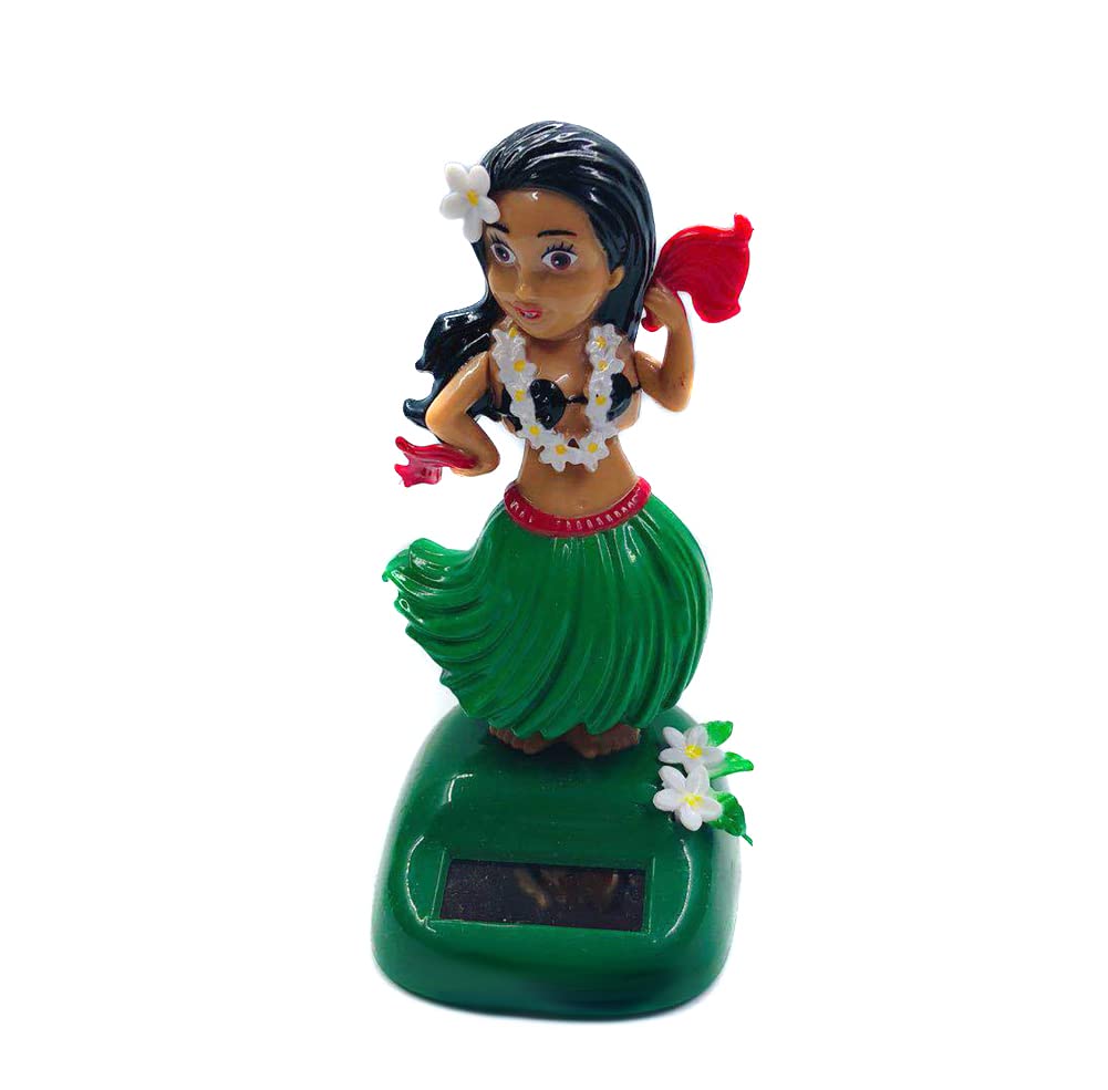 Solar Tanzendes Spielzeug,Asudaro Auto-Armaturenbrett Süßes Dekor Hula-Tänzerin Hawaiian Hula Shaking Head Tänzerin Figur Armaturenbrett Ornament Innenraum Hawaii Party Deko Kinderspielzeug,grün von Asudaro