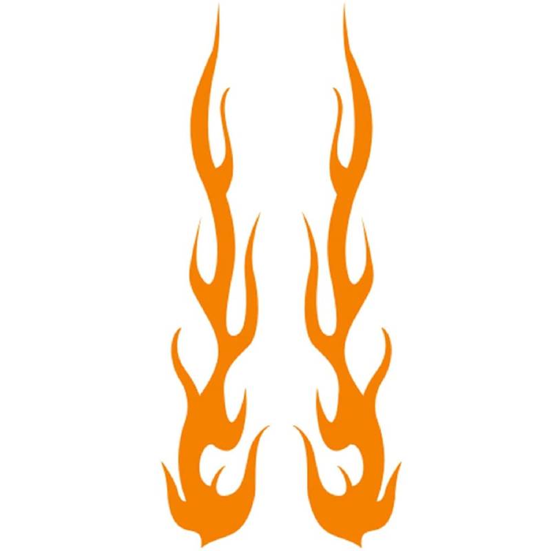 Asudaro Flammen Aufkleber, 20cm x 5cm, PET-Material, Selbstklebend, Rennsport-Design, Auto, Fahrrad, Motorrad, LKW, Outdoor, Matte, Wasserfest, Orange von Asudaro