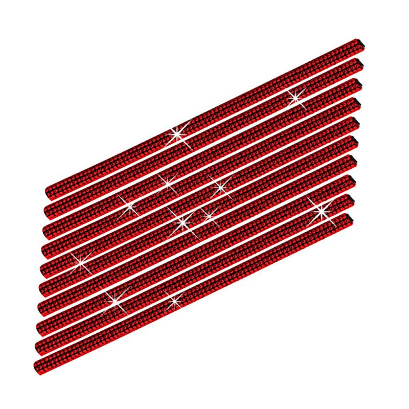 Strass Auto Lüftungsschlitz Dekoration,Asudaro 10St 20cm Auto Luftauslass Dekoration Bling Bling Auto Innen Zierleisten Auto Lüftungsgitter Auslass Zierleiste Trim Leiste Innenverkleidung,Rot von Asudaro