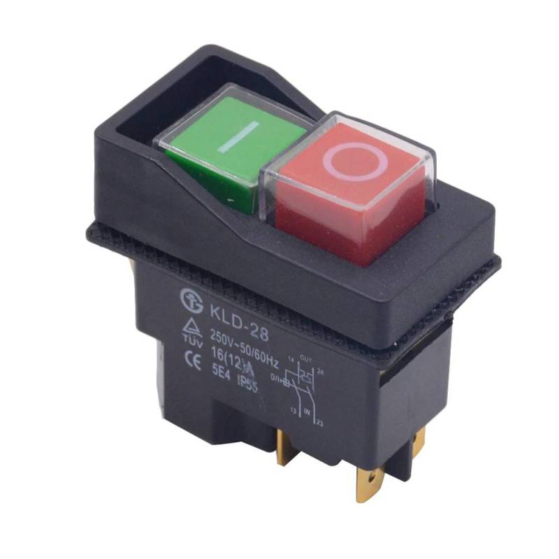 Wasserdichte Druckschalter, Asudaro Elektromagnetischer Schalter ON/OFF Schalter Push Button 4Pins/ 5Pins Magnetschalter Drucktastenschalter für Haushaltsgeräte Ausrüstung Elektrowerkzeug von Asudaro