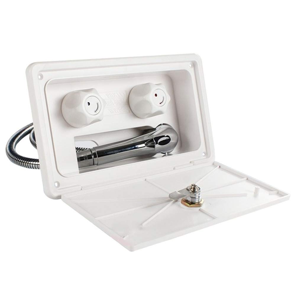 Wohnmobil Dusche, Asudaro RV-Dusche RV Außenduschkasten Kit mit Schlossboot Außendusche Box Campingdusche Inkl. Duschkopf Metall Wasserhahn Schlauch für Marine Camper Wohnmobil Caravan,Weiß Wohnmobil Dusche, Asudaro RV-Dusche RV Außenduschkasten Kit mit Schlossboot Außendusche Box Campingdusche Inkl. Duschkopf Metall Wasserhahn Schlauch für Marine Camper Wohnmobil Caravan,Weiß von Asudaro