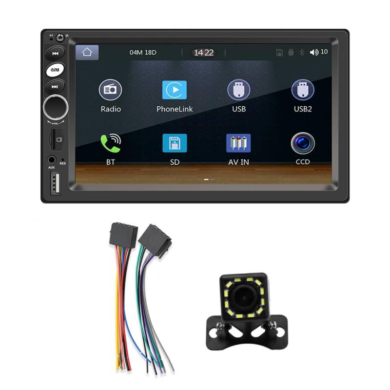 Asyduey 1 Set CarPlay Android Auto 7-Touchscreen-Radio Auto-Multimedia-Player Mirror Link Bluetooth AUX-Kamera von Asyduey