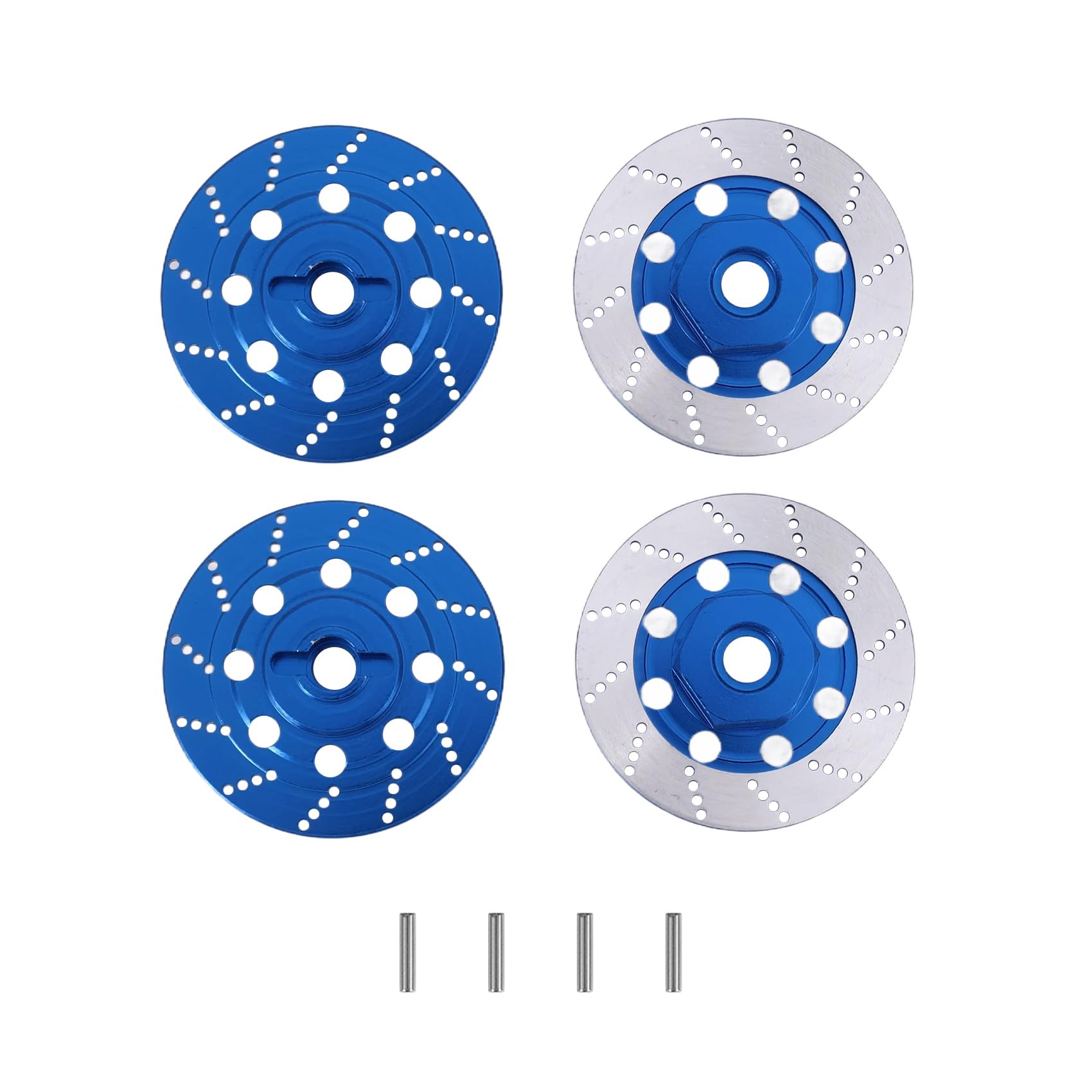 Asyduey 4 StüCke Metall Bremse Scheibe Felgen Kasten Metall Hex Adapter 12Mm für 1/10 D4 On-Road Racing RC Auto Teile,Marine Blau von Asyduey