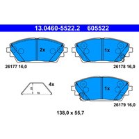 Bremsbelagsatz ATE 13.0460-5522.2, Vorne von Ate