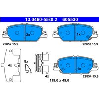 Bremsbelagsatz ATE 13.0460-5530.2, Hinten Bremsbelagsatz ATE 13.0460-5530.2, Hinten von Ate