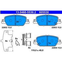 Bremsbelagsatz ATE 13.0460-5530.2, Hinten von Ate