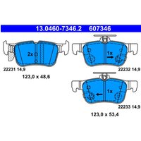 Bremsbelagsatz ATE 13.0460-7346.2, Hinten von Ate