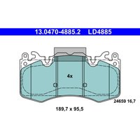 Bremsbelagsatz ATE 13.0470-4885.2, Vorne, Keramik Bremsbelagsatz ATE 13.0470-4885.2, Vorne, Keramik von Ate