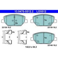 Bremsbelagsatz ATE 13.0470-5512.2, Vorne, Keramik Bremsbelagsatz ATE 13.0470-5512.2, Vorne, Keramik von Ate