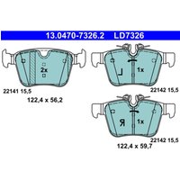 Bremsbelagsatz ATE 13.0470-7326.2, Hinten, Keramik Bremsbelagsatz ATE 13.0470-7326.2, Hinten, Keramik von Ate