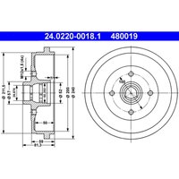 Bremstrommel ATE 24.0220-0018.1 von Ate