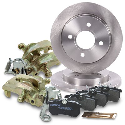 Atec 2x Bremsscheibe +Beläge +Bremssättel Hinterachse für Ford von Atec
