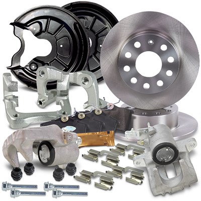 Atec 2x Bremsscheibe +Beläge +Bremssättel Hinterachse für Audi, Seat, Skoda, VW von Atec