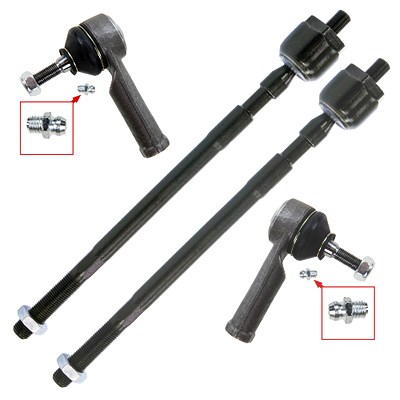 Atec 2x Spurstange + Spurstangeköpfe für Nissan, Renault von Atec