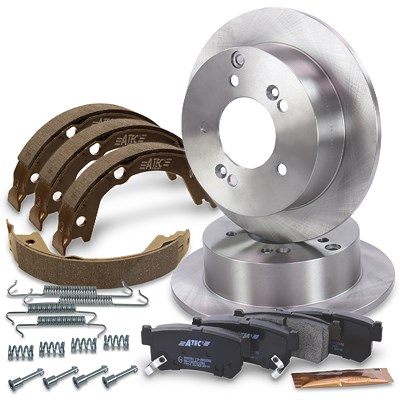 Atec Bremsscheiben + Beläge +Backen Hinterachse Voll für Hyundai, Kia von Atec