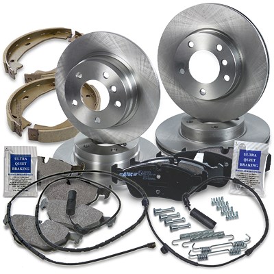 Atec Bremsscheiben + Bremsbeläge Vorne + Hinten für BMW von Atec