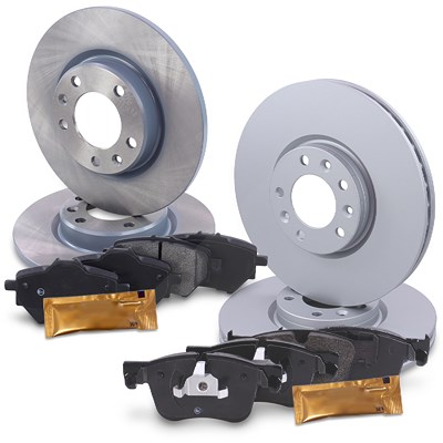 Atec Bremsscheiben + Bremsbeläge Vorne + Hinten für Citroën, Opel, Peugeot von Atec