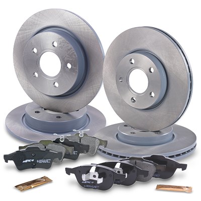 Atec Bremsscheiben + Bremsbeläge Vorne + Hinten für Ford von Atec