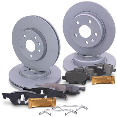 Atec Bremsscheiben + Bremsbeläge Vorne + Hinten für Opel von Atec