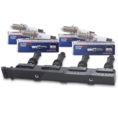 Atec Zündspule + 4x Zündkerze für Opel, Suzuki von Atec