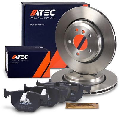 Atec Bremsscheiben + Bremsbeläge Hinten BELÜFTET für BMW von Atec
