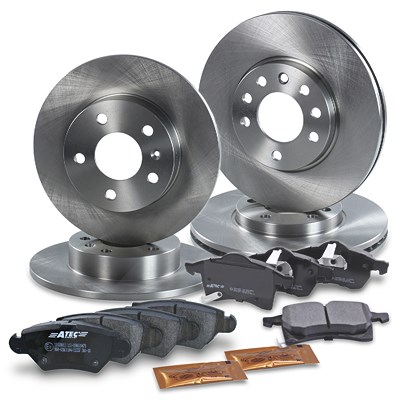 Atec Bremsscheiben + Bremsbeläge Vorne + Hinten für Opel von Atec
