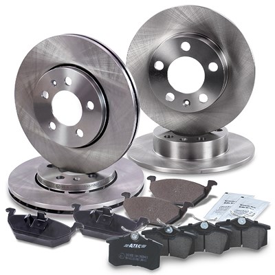 Atec Bremsscheiben + Bremsbeläge Vorne + Hinten für Audi, Seat, Skoda, VW von Atec